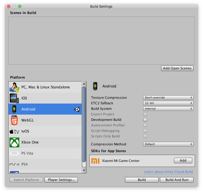 Android Build on macOS - Build Settings